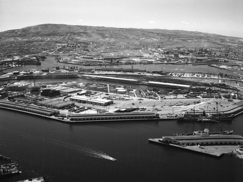 Los Angeles Harbor and Terminal Island, looking west