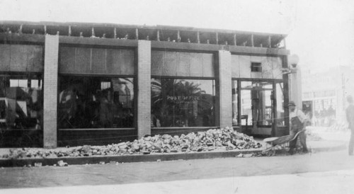 Damaged post office, Watts