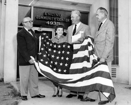 Encino Center presented flag