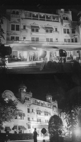 Hollywood Hotel at night