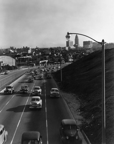 Northbound Pasadena Freeway circa 1950s