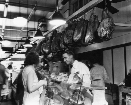 Shopping at the meat counter