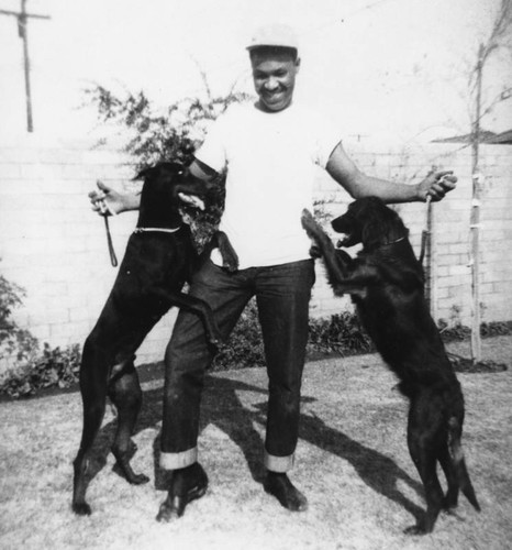 Joe Adams with dogs