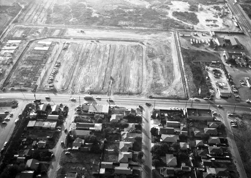 Pacific Drive-In property, Long Beach, looking west