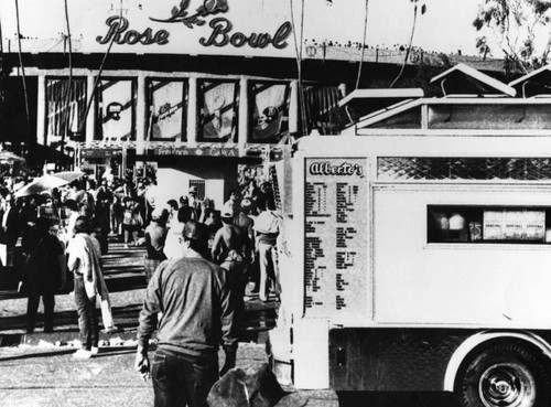 People entering the Rose Bowl