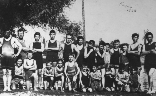 Boys at swimming place in irrigation canal