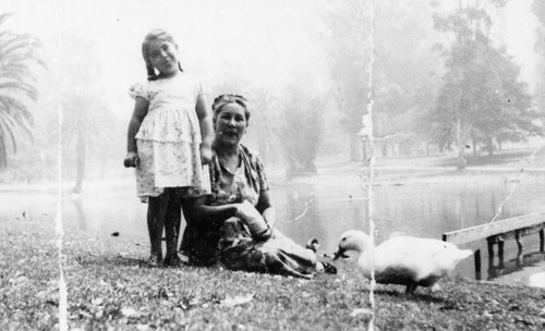 Woman and daughter at Echo Park