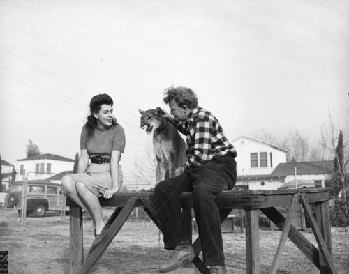 Couple and mountain lion