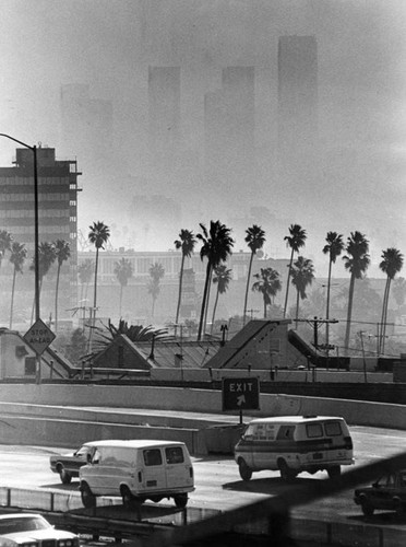 Smoggy downtown L.A