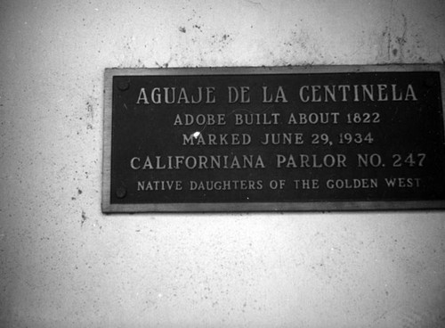 Rancho Aguaje de la Centinela adobe sign