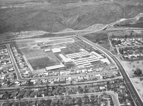 Ganesha High School, Fairplex Drive, view is looking north