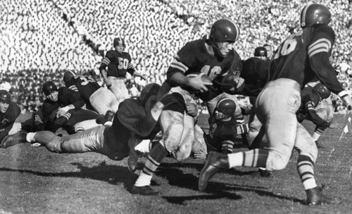 Meeting of the 'Giants' on Berkeley gridiron