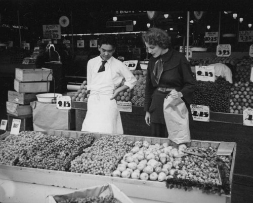 Shopping at a market