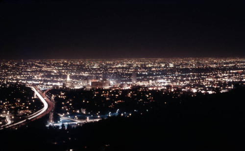 Hollywood at night