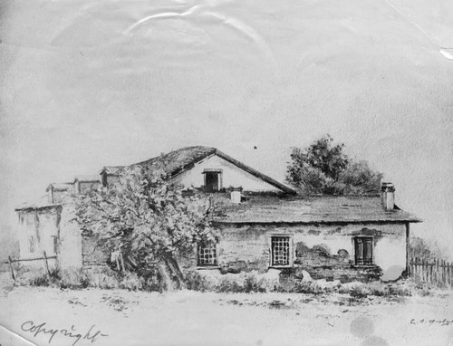 Pio Pico "El Ranchito" adobe, rear view