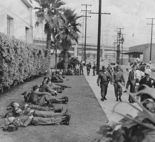 National Guardsmen relaxing, Watts Riots