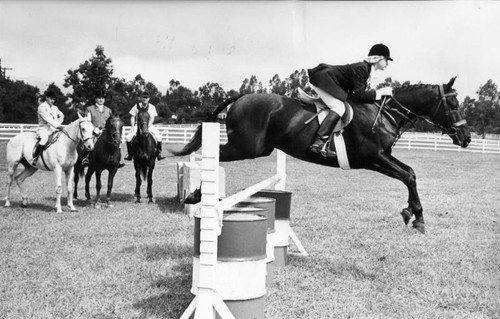 Practicing for the Valley's first national horse show