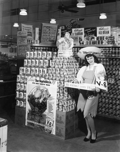 One lady and V-8 display