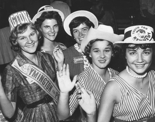 Group of young hostesses