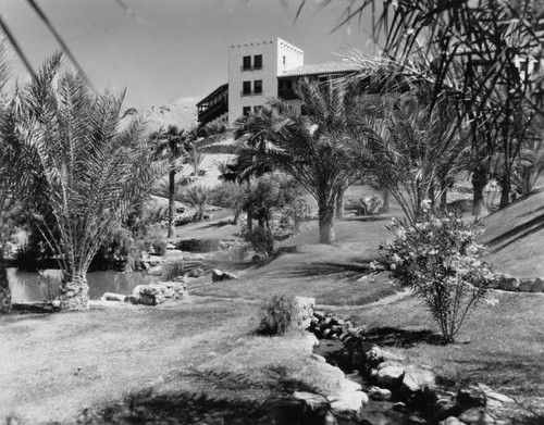 Palm garden at Death Valley's Furnace Creek Inn