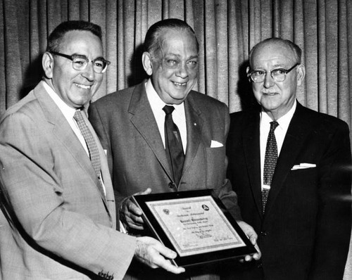 Award plaque to Valley Times for support of civil defense