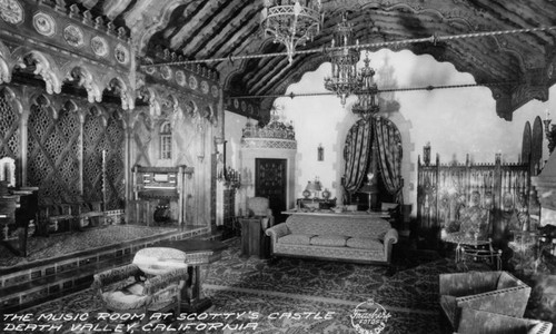 Music room at Death Valley's Scotty's Castle