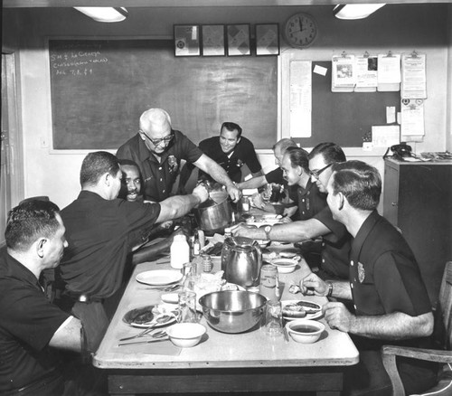 Firemen reflect happiness on days Oscar cooks