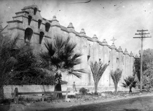 Sitting next to Mission San Gabriel Arcangel