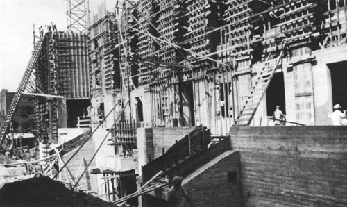 LAPL Central Library construction, early south view