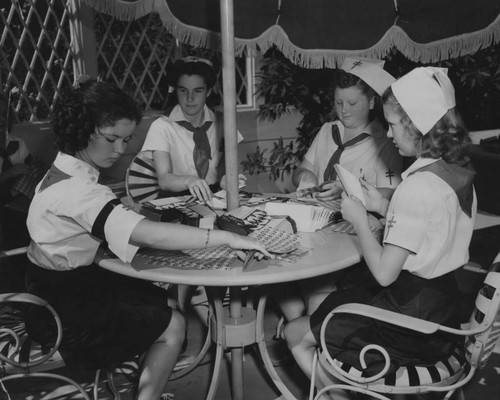 Shirley Temple and Campfire Girls prep Christmas Seals