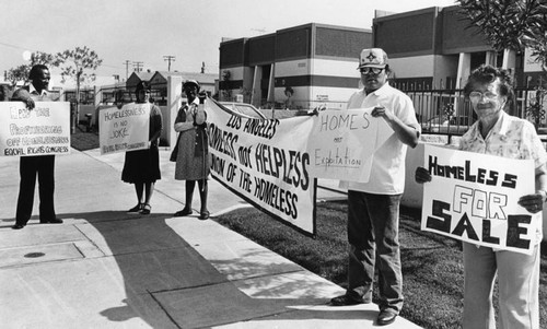 "Bag Lady" doll protest