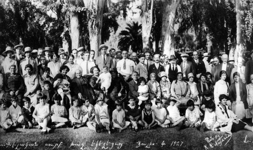 Armenian families at a church picnic in Elysian Park