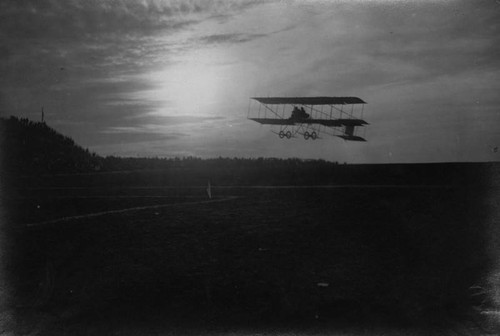 Biplane just after take-off