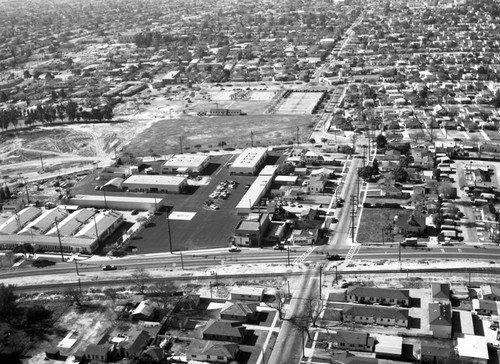 City yards, Huntington Park, looking west