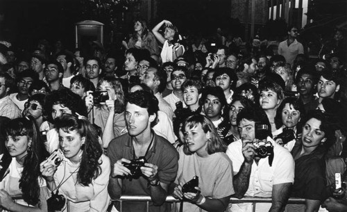 Crowds watching for celebrities at Academy Awards