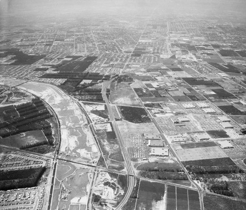 Pacific Drive-In property, Orange, looking west