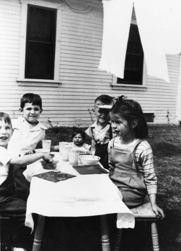 Children having refreshments