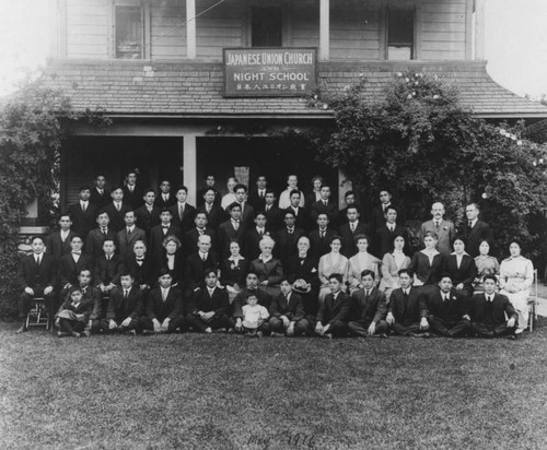 Group in front of church and night school