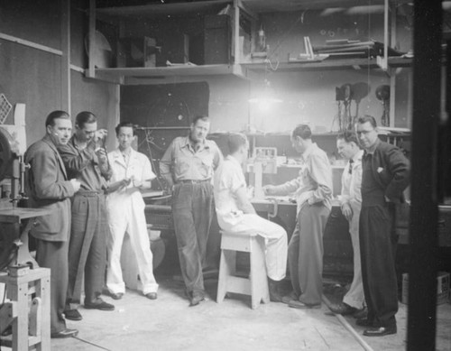 Men with film in a workshop