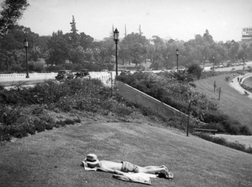 MacArthur Park sunbather