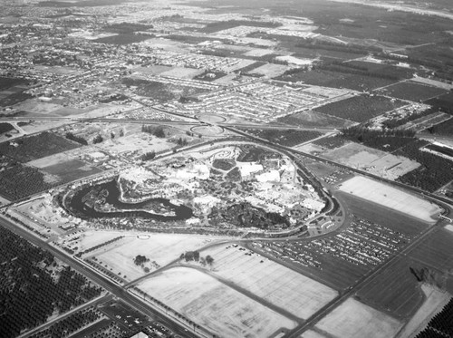 Disneyland Park, Santa Ana Freeway and Harbor Boulevard, looking northeast