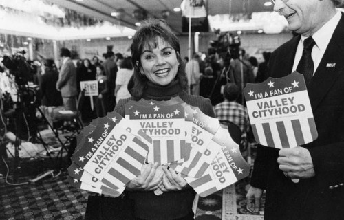 Valley political convention, woman