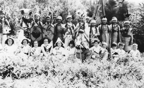 School children in costumes