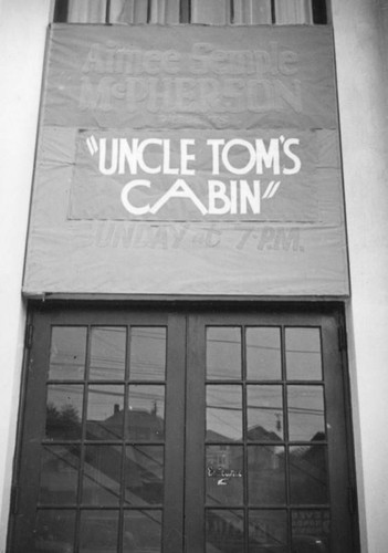 Banner above the Angelus Temple doorway