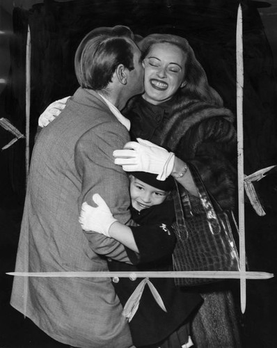 Bette Davis with husband and daughter