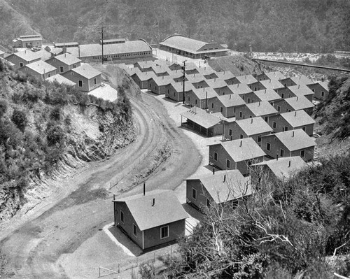 Construction camp for San Gabriel Dam