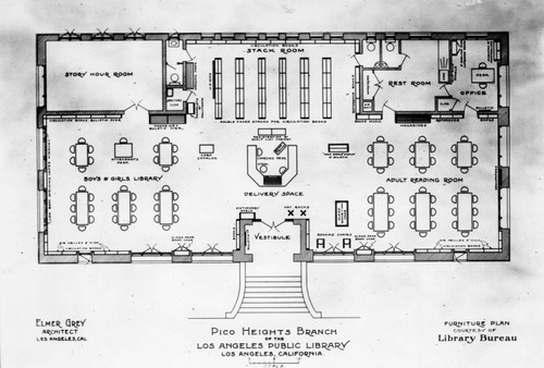 Furniture plan for Pio Pico Branch Library