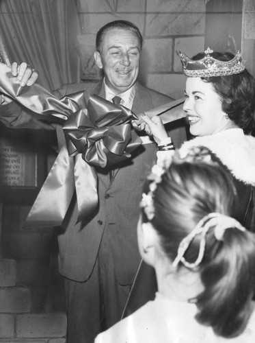 Shirley Temple at Disneyland's Sleeping Beauty Castle