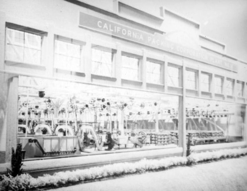 Industrial exhibit at the State Exposition Building in Exposition Park