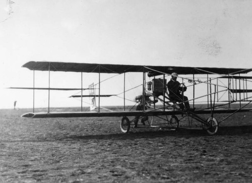 Willard in Curtiss plane at take-off